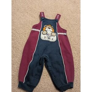 Vintage Sesame Street King Of Jungle Lion Overalls Boys Size 18 Months